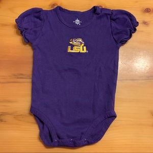 🏈 LSU 12m Girls Ruffle Sleeve Onesie Top 🐅